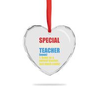 Special Education Teacher Definition Heart Crystal Glass Ornament Funny Back to School