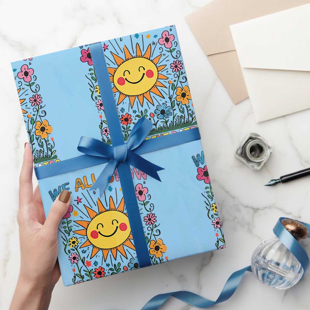 Special Education Wrapping Paper Roll We All Grow At Different Rates Inspirational Inclusion Sped Teacher - Wonder Print Shop