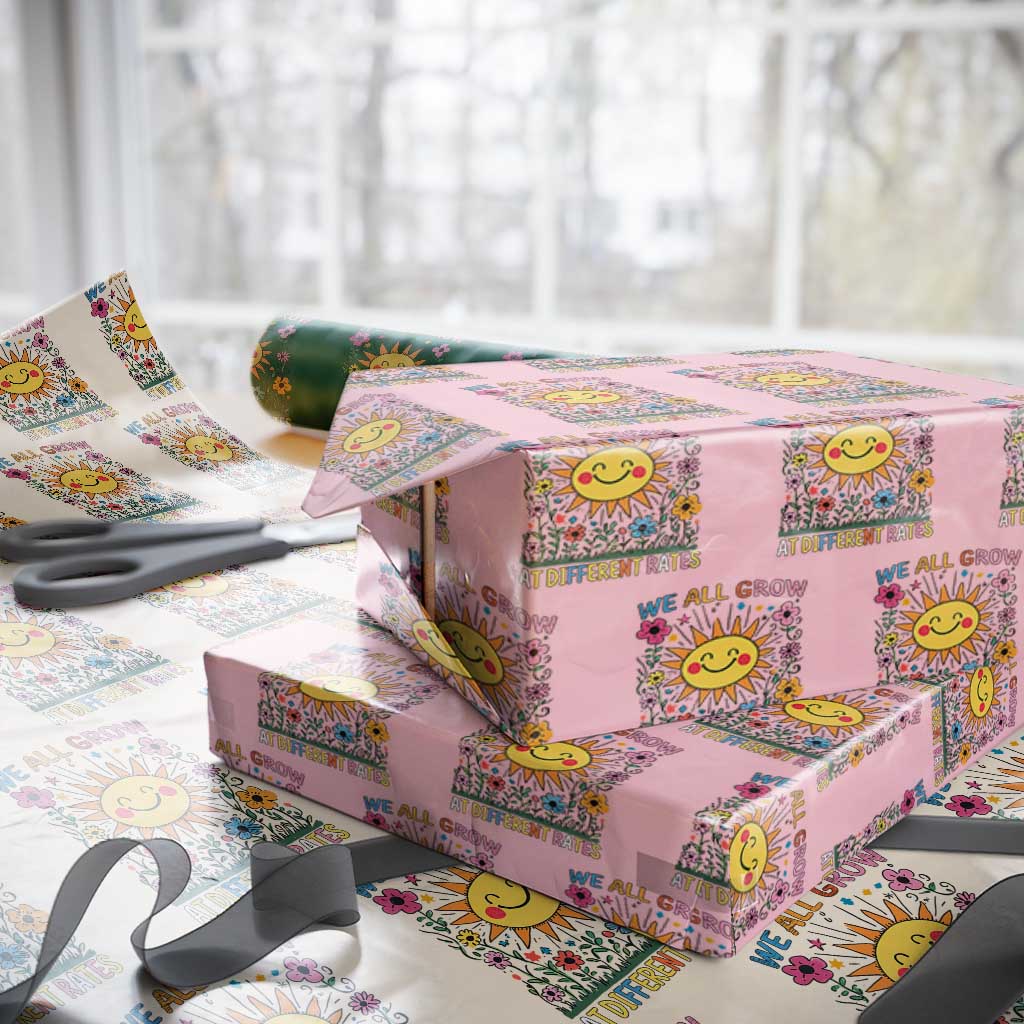 Special Education Wrapping Paper Roll We All Grow At Different Rates Inspirational Inclusion Sped Teacher - Wonder Print Shop