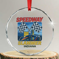 Speedway Slammer 2025 Crystal Glass Ornament Indiana Alcatraz Vintage Racing Graphic TS02