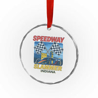 Speedway Slammer 2025 Crystal Glass Ornament Indiana Alcatraz Vintage Racing Graphic TS02