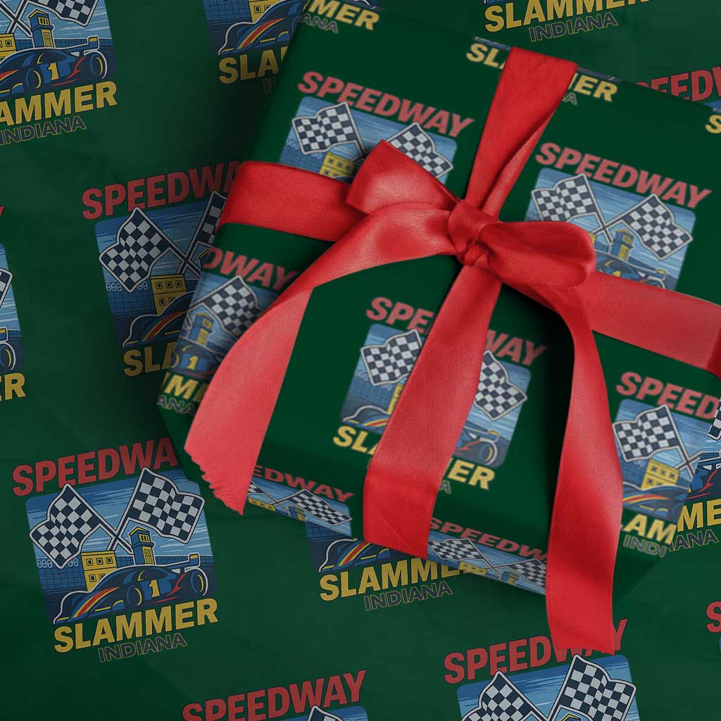 Speedway Slammer 2025 Wrapping Paper Roll Indiana Alcatraz Vintage Racing Graphic - Wonder Print Shop