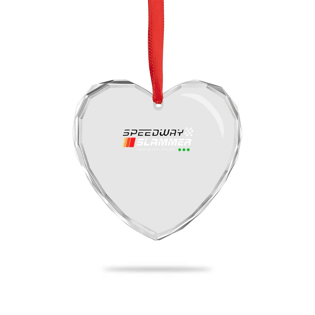 Speedway Slammer Racing 2025 Heart Crystal Glass Ornament Home of The Last Lap - Wonder Print Shop