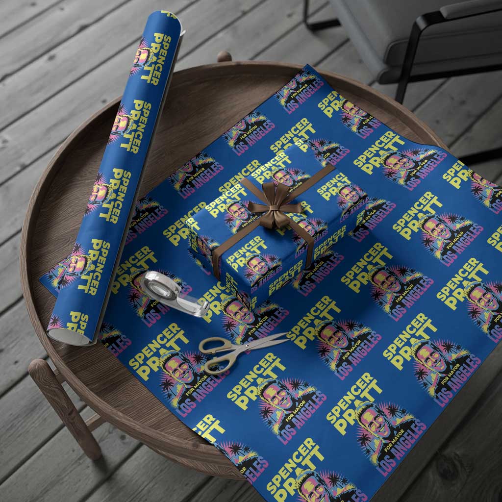 Spencer Pratt for Mayor Los Angeles Synthwave Graphic Wrapping Paper Roll Retro Neon California Supporter