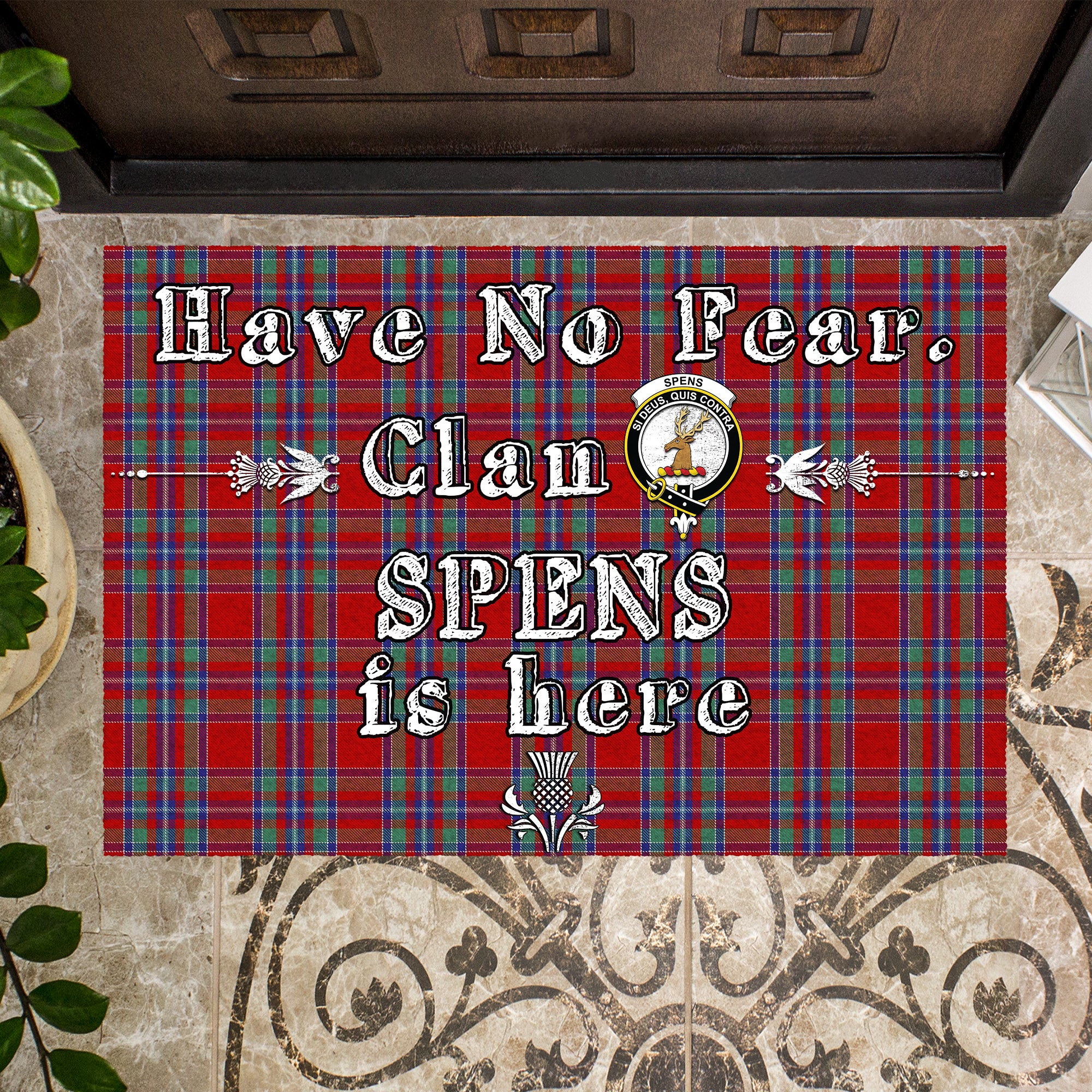 spens-clan-tartan-door-mat-family-crest-have-no-fear-tartan-door-mat