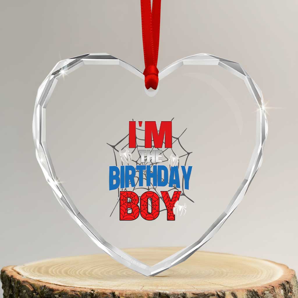 Spider Birthday Boy Heart Crystal Glass Ornament Spiders Lover Bday Party - Wonder Print Shop