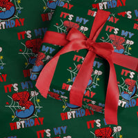 Spider Birthday Wrapping Paper Roll It's My 3rd Bday Party 3 Years Old Boy - Wonder Print Shop