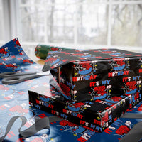 Spider Birthday Wrapping Paper Roll It's My 3rd Bday Party 3 Years Old Boy - Wonder Print Shop