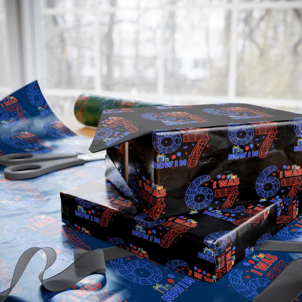 Spider Boy I Was 6 Now I Am 7 Wrapping Paper Roll Seventh Birthday Gift - Wonder Print Shop