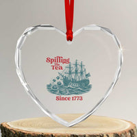 Spilling The Tea Since 1773 Heart Crystal Glass Ornament American History Gift