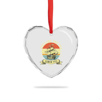 Spilling The Tea Since 1773 Heart Crystal Glass Ornament Retro Sunset Boston Tea Party History