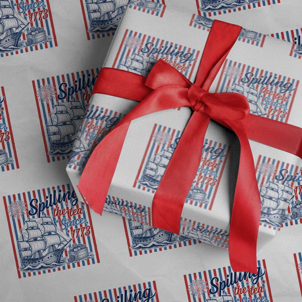 Spilling The Tea Since 1773 Wrapping Paper Roll Boston Tea Party USA History Humor