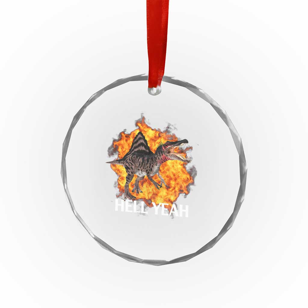 Spinosaurus Racha Explosion Hell Yeah Crystal Glass Ornament Dinosaur Shrieks Meme Funny Prehistoric Fire Blast - Wonder Print Shop