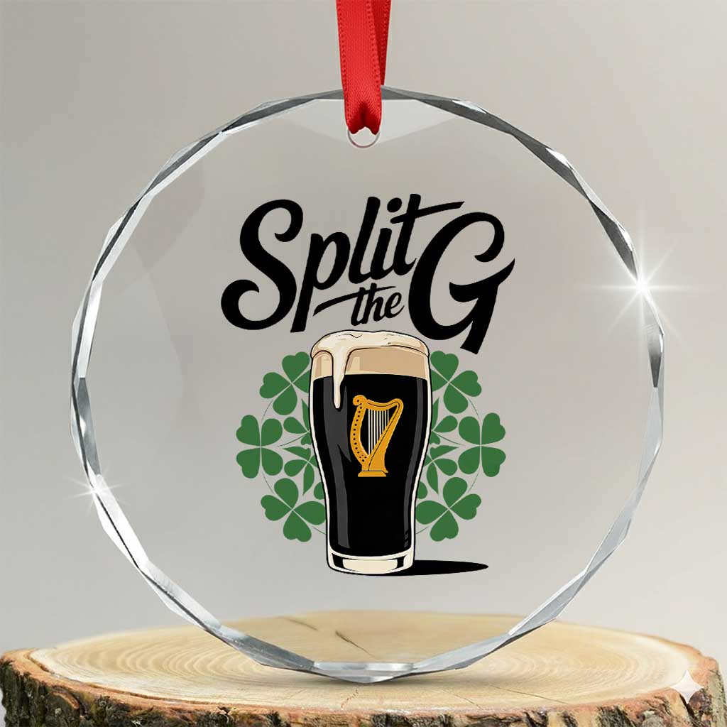 Split the G Funny Irish Drinking Crystal Glass Ornament St. Patrick’s Day Stout Beer Lovers Pub Crawls