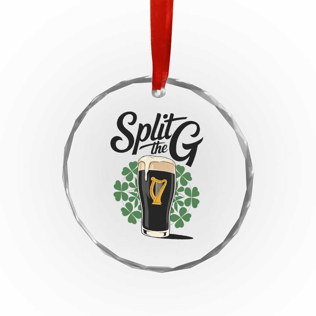 Split the G Funny Irish Drinking Crystal Glass Ornament St. Patrick’s Day Stout Beer Lovers Pub Crawls