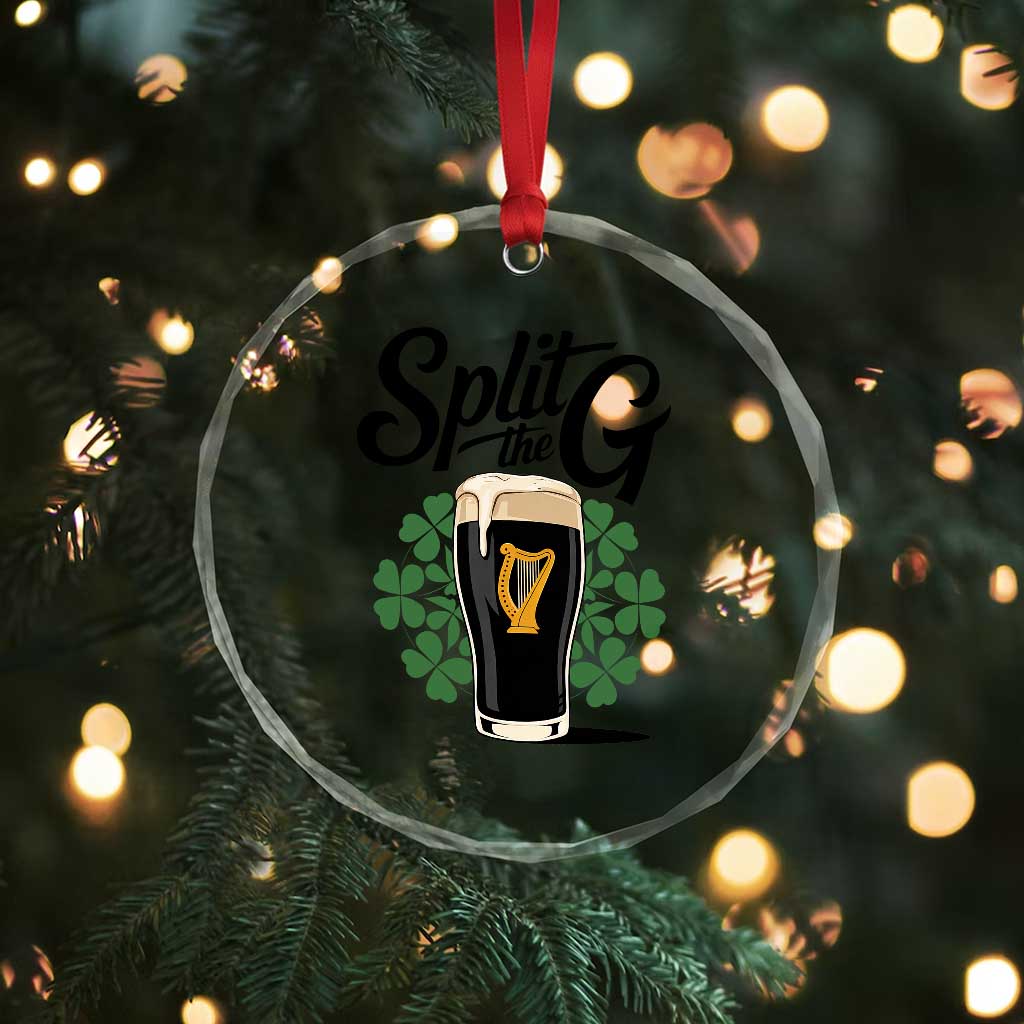 Split the G Funny Irish Drinking Crystal Glass Ornament St. Patrick’s Day Stout Beer Lovers Pub Crawls