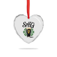 Split the G Funny Irish Drinking Heart Crystal Glass Ornament St. Patrick’s Day Stout Beer Lovers Pub Crawls
