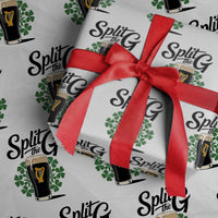 Split the G Funny Irish Drinking Wrapping Paper Roll St. Patrick’s Day Stout Beer Lovers Pub Crawls