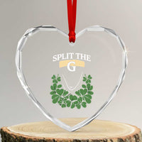 Split the G Funny Irish Stout Beer Drinking Game Heart Crystal Glass Ornament St. Patrick’s Day Shamrocks Pub Crawl Crew