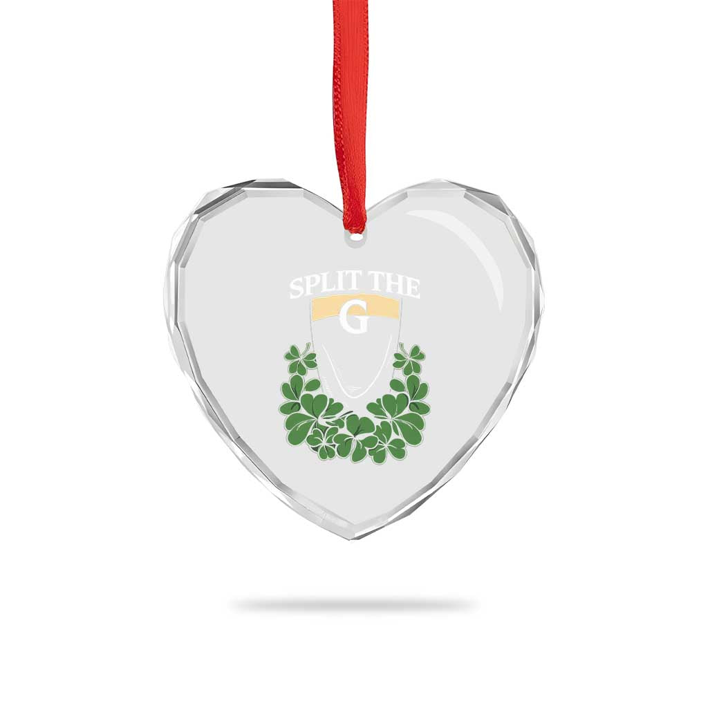 Split the G Funny Irish Stout Beer Drinking Game Heart Crystal Glass Ornament St. Patrick’s Day Shamrocks Pub Crawl Crew