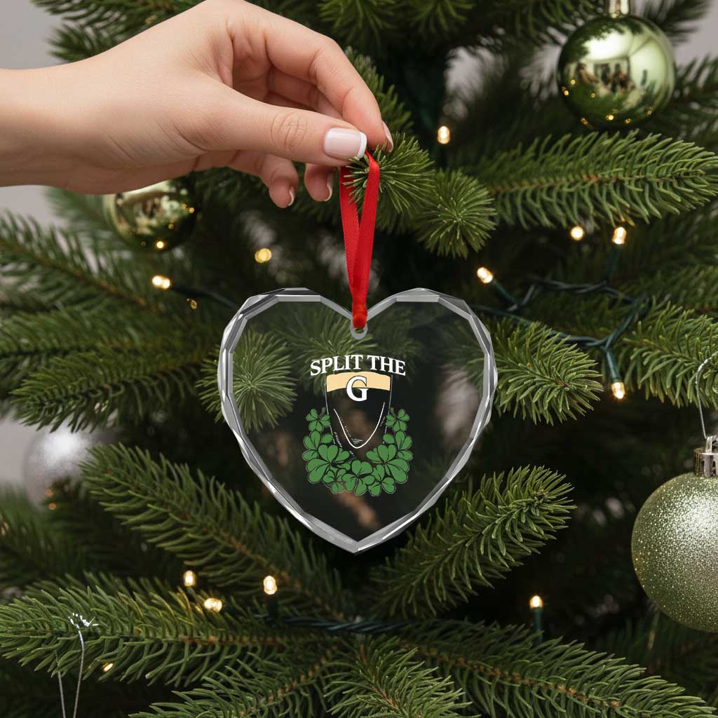 Split the G Funny Irish Stout Beer Drinking Game Heart Crystal Glass Ornament St. Patrick’s Day Shamrocks Pub Crawl Crew