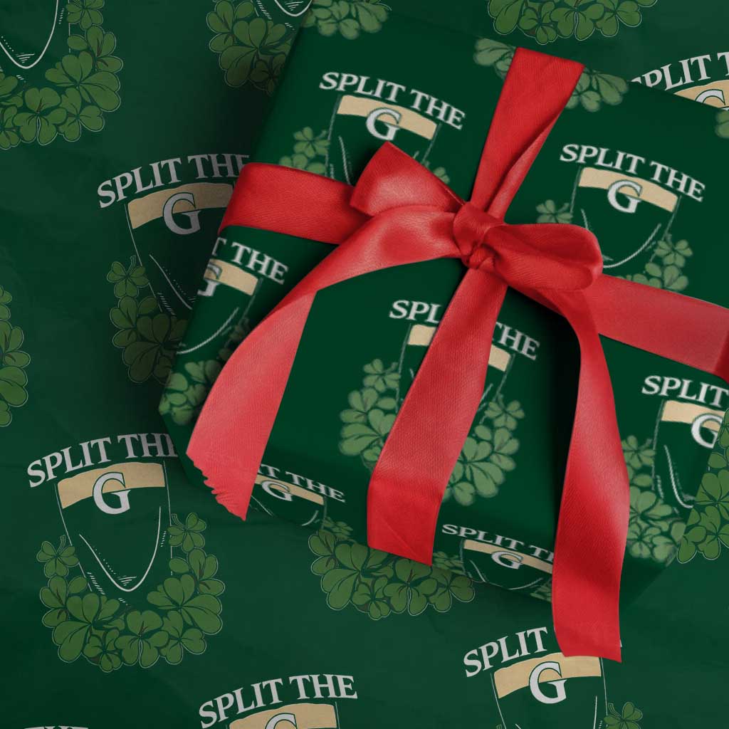Split the G Funny Irish Stout Beer Drinking Game Wrapping Paper Roll St. Patrick’s Day Shamrocks Pub Crawl Crew