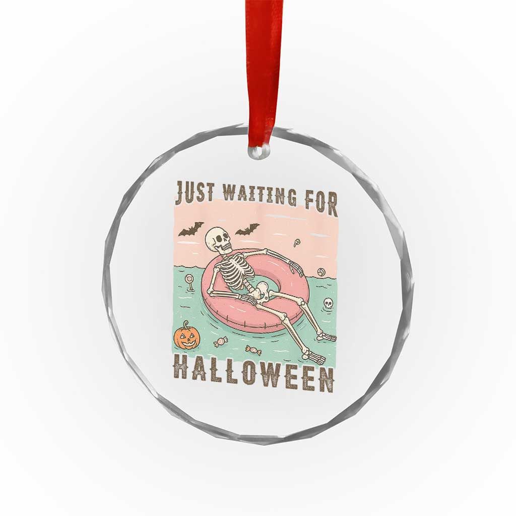 Spooky Summer Skeleton Crystal Glass Ornament Just Waiting For Halloween Summer Pool Party TS02