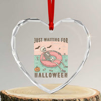 Spooky Summer Skeleton Heart Crystal Glass Ornament Just Waiting For Halloween Summer Pool Party - Wonder Print Shop