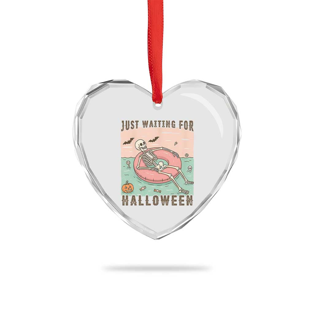 Spooky Summer Skeleton Heart Crystal Glass Ornament Just Waiting For Halloween Summer Pool Party - Wonder Print Shop