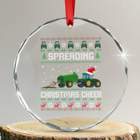 Spreading Christmas Cheer Crystal Glass Ornament Funny Farming Tractor Xmas - Wonder Print Shop