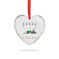 Spreading Christmas Cheer Heart Crystal Glass Ornament Funny Farming Tractor Xmas - Wonder Print Shop