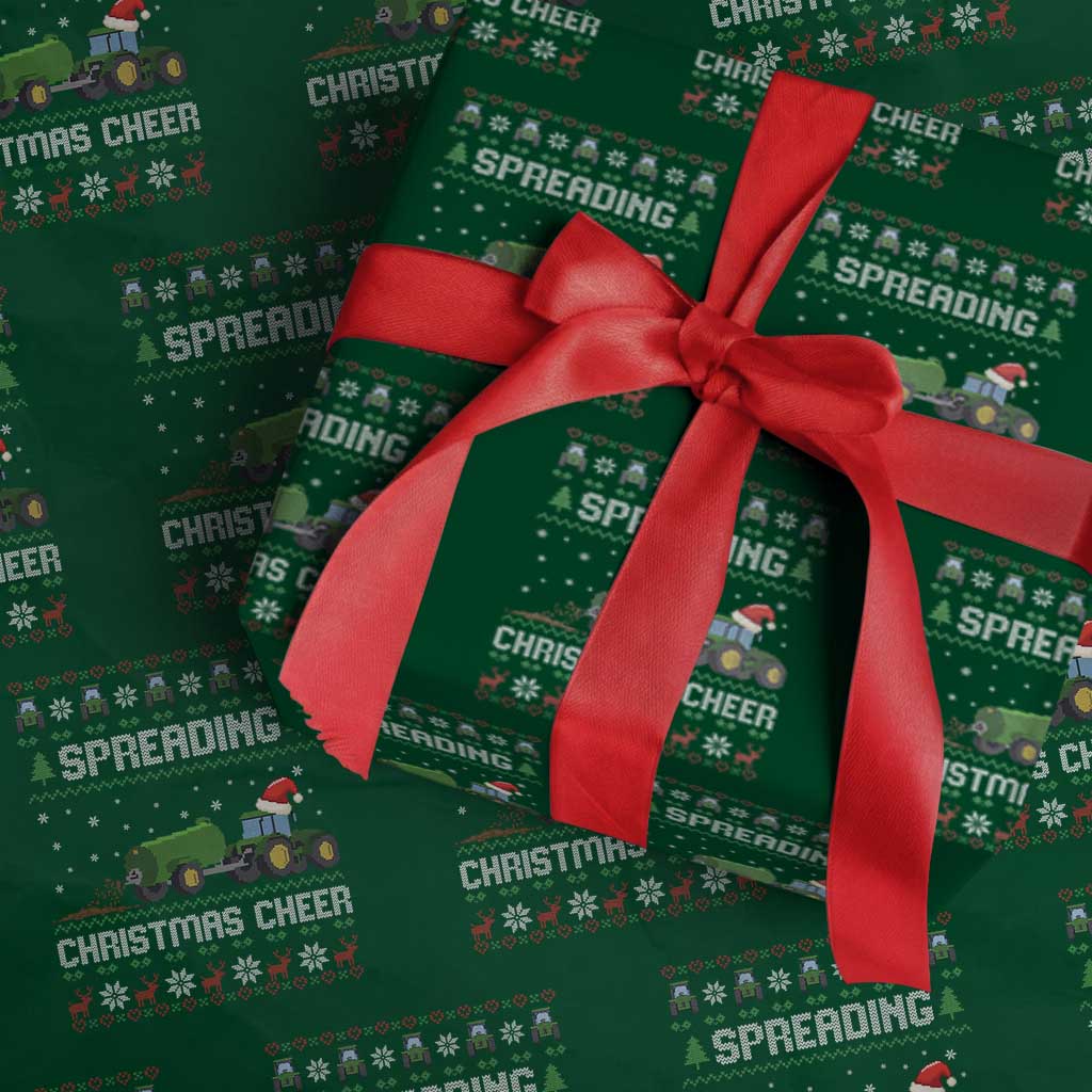 Spreading Christmas Cheer Wrapping Paper Roll Funny Farming Tractor Xmas - Wonder Print Shop