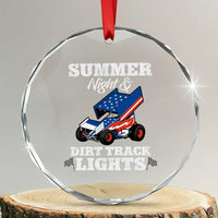 Sprint Car Racing Crystal Glass Ornament Summer Nights And Dirt Track Lights - Wonder Print Shop