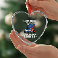 Sprint Car Racing Heart Crystal Glass Ornament Summer Nights And Dirt Track Lights - Wonder Print Shop