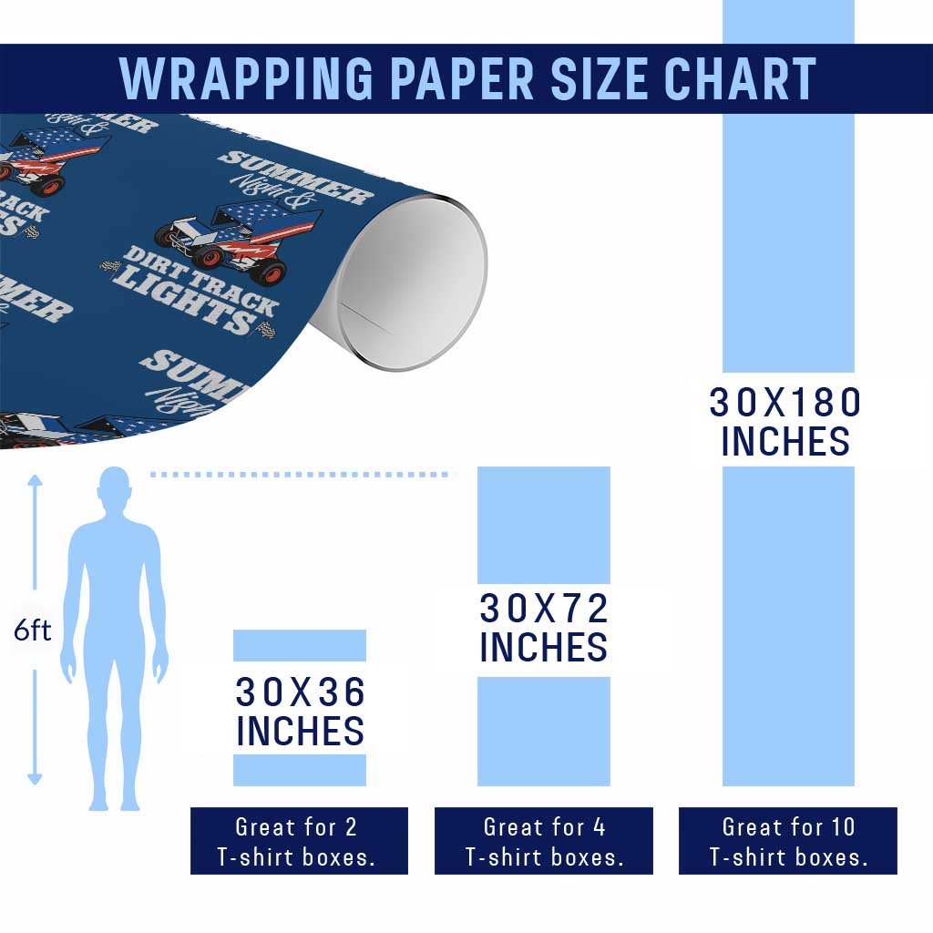 Sprint Car Racing Wrapping Paper Roll Summer Nights And Dirt Track Lights - Wonder Print Shop