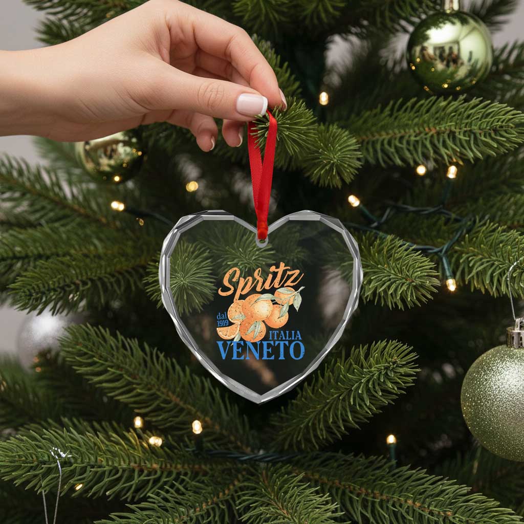 Spritz Italia Veneto Dal 1919 Heart Crystal Glass Ornament Vintage Aperitivo Orange Italian Cocktail - Wonder Print Shop