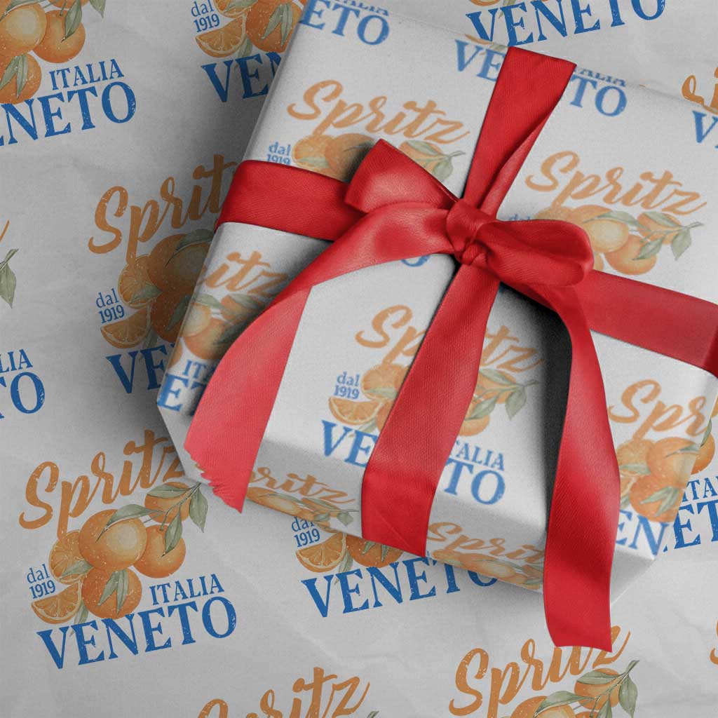 Spritz Italia Veneto Dal 1919 Wrapping Paper Roll Vintage Aperitivo Orange Italian Cocktail - Wonder Print Shop