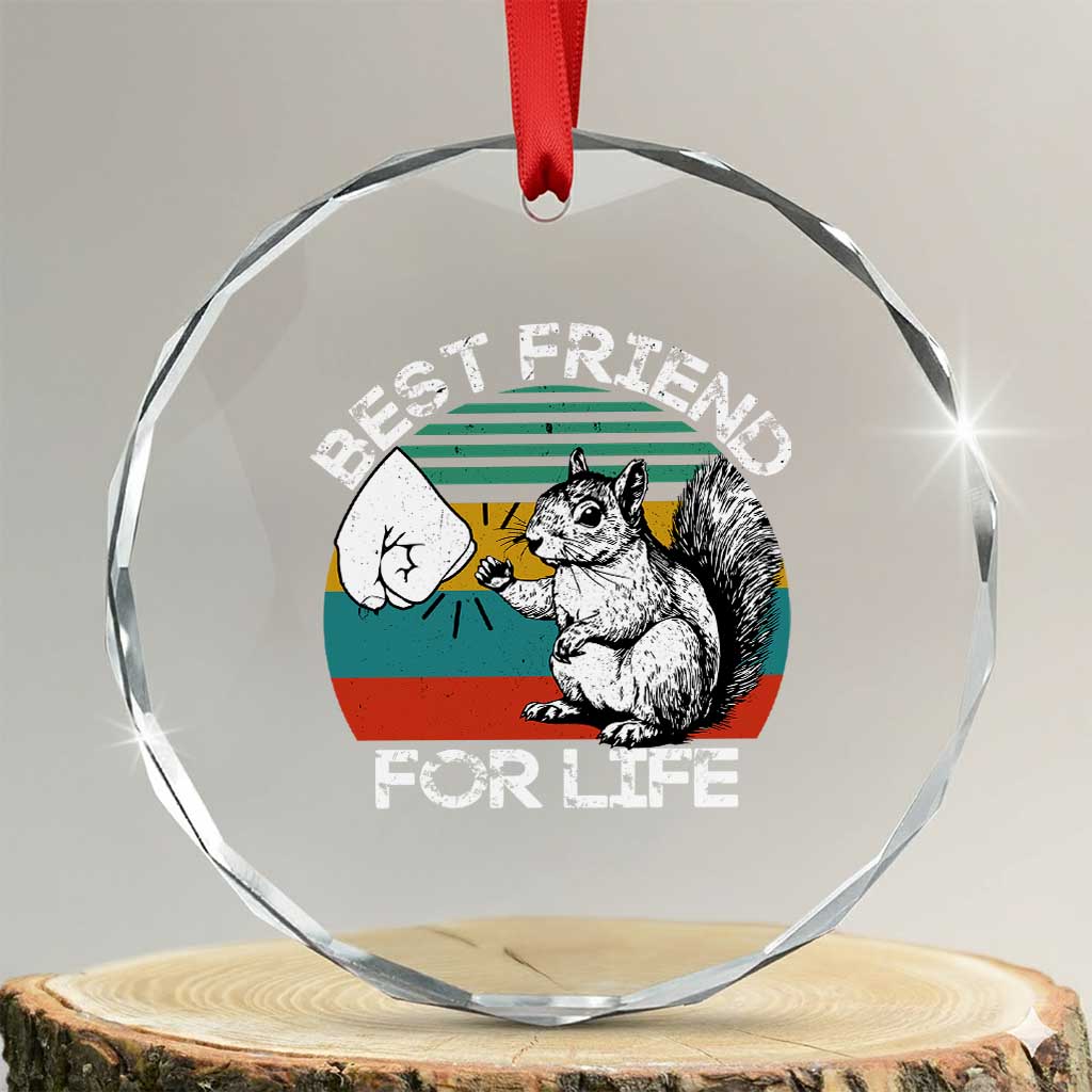Squirrel Lover Crystal Glass Ornament Funny Vintage Squirrel Gift Best Friend For Life