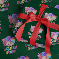 Squish Squad Kawaii Glitter Dumpling and Candy Graphic Wrapping Paper Roll Cute Gummy Bear Popsicle