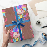 Squish Squad Kawaii Glitter Dumpling and Candy Graphic Wrapping Paper Roll Cute Gummy Bear Popsicle