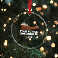 SS Edmund Fitzgerald Final Voyage Tribute Crystal Glass Ornament November 10 1975 Lake Superior Memorial - Wonder Print Shop