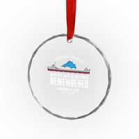 SS Edmund Fitzgerald Gales of November Tribute Crystal Glass Ornament Lake Superior Shipwreck Memorial - Wonder Print Shop