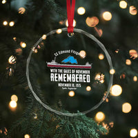 SS Edmund Fitzgerald Gales of November Tribute Crystal Glass Ornament Lake Superior Shipwreck Memorial - Wonder Print Shop