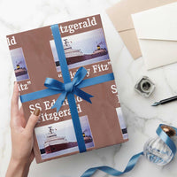 SS Edmund Fitzgerald Mighty Fitz Tribute Wrapping Paper Roll Great Lakes Shipwreck Memorial - Wonder Print Shop