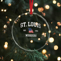 St. Louis Missouri MO Crystal Glass Ornament Vintage American Flag Missouri State