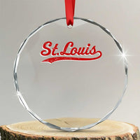 St Louis Sports Script Retro Baseball Lovers Proud City Crystal Glass Ornament
