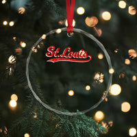 St Louis Sports Script Retro Baseball Lovers Proud City Crystal Glass Ornament