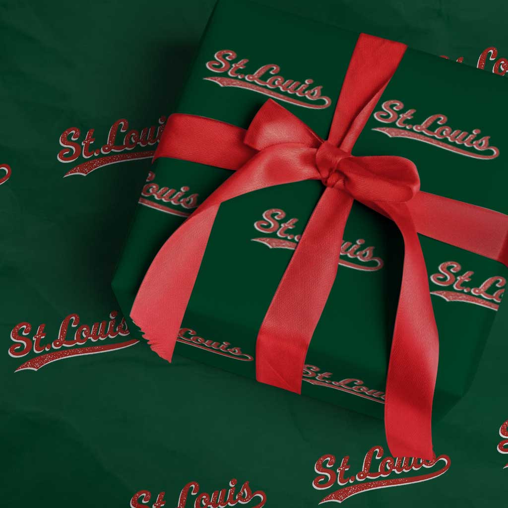 St Louis Sports Script Retro Baseball Lovers Proud City Wrapping Paper Roll