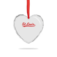 St Louis Sports Script Retro Baseball Lovers Proud City Heart Crystal Glass Ornament