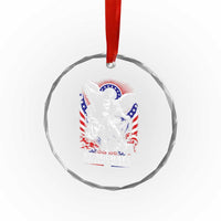 St Michael Defend America Archangel Graphic Crystal Glass Ornament Christian Faith Patriotic